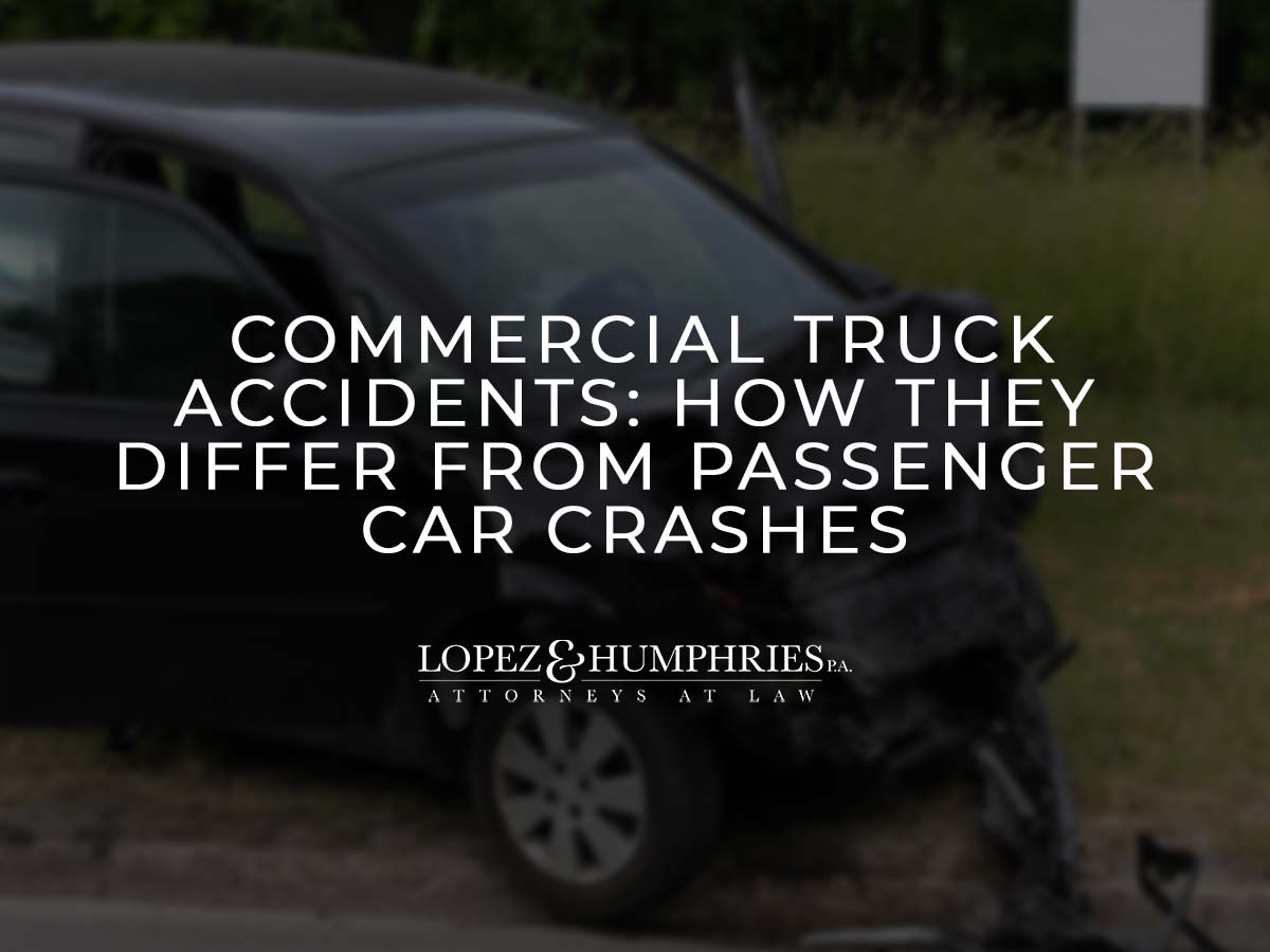 Commercial Truck Accidents vs. Passenger Car Crashes: What Floridians Need to Know